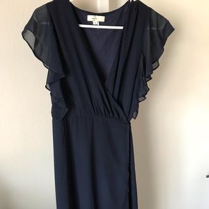 Navy long wrap dress